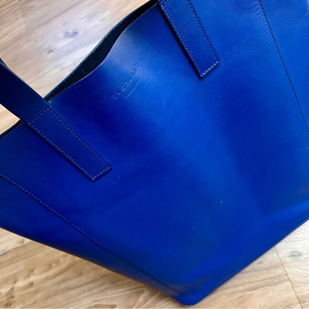 Everlane Blue Leather Tote Bag